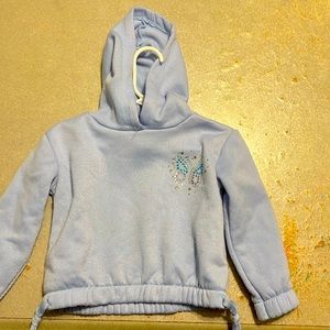 Blue / periwinkle butterfly sweatshirt with hood size 3T girls